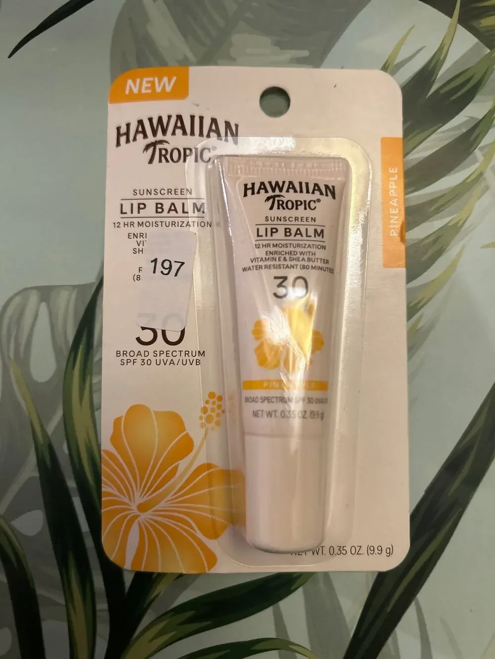New Hawaiian Tropic Sunscreen Lip Balm 12hr Moisturization SPF 30 Pineapple 🍍